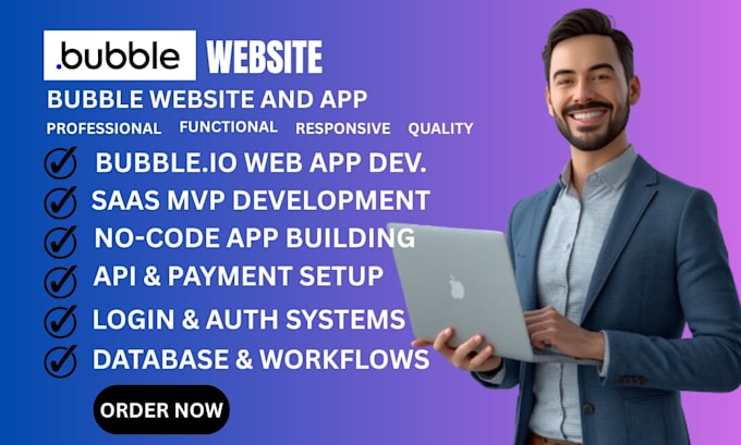 do bubble io website, bubble app, bubble developer, saas, mvp or no code website