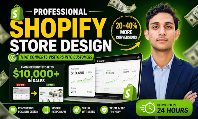 Design or redesign your high converting shopify store in 24 hours by ...