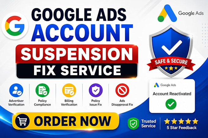 fix google ads account suspension, ads disapproval, verification, policy error