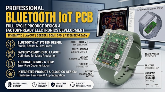 bluetooth iot product design and factory ready electronics pcb development