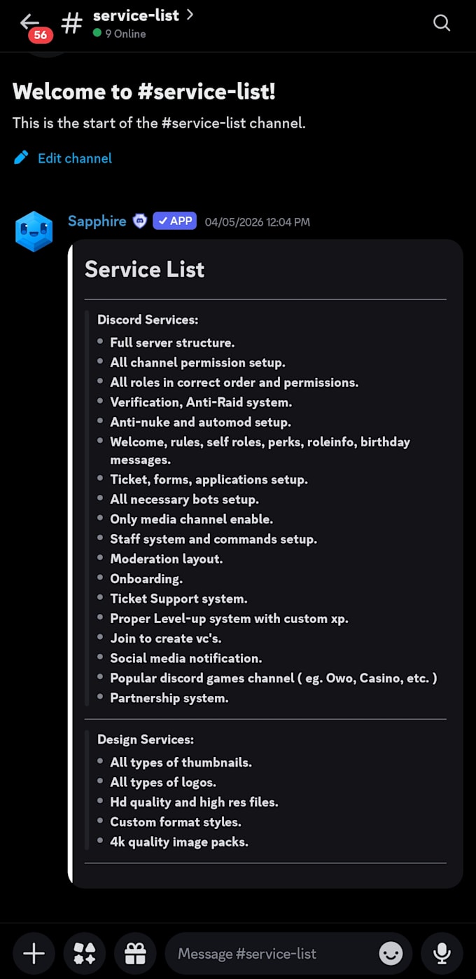 create and setup a professional discord server and bots
