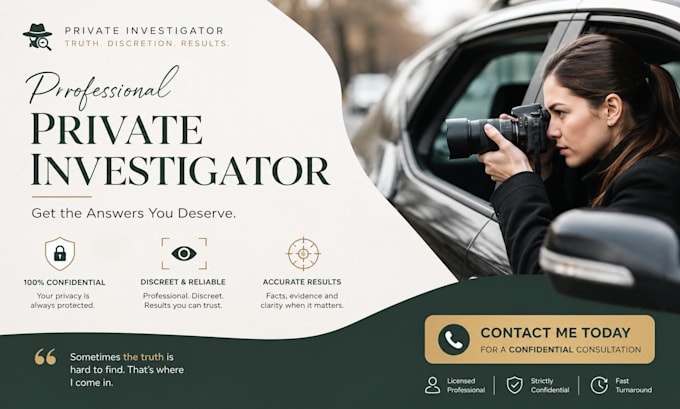be your licensed private investigator