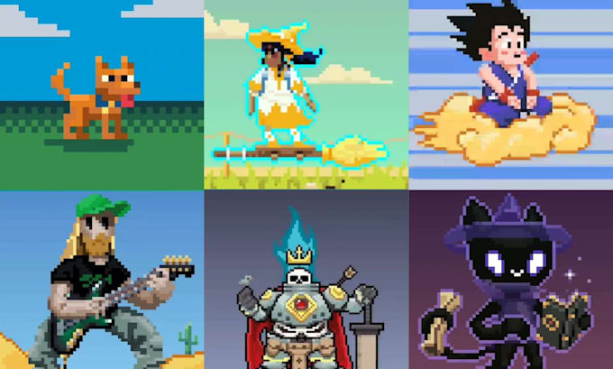 create sprite sheet pixel art animation pixel art character 8bit pixel animation