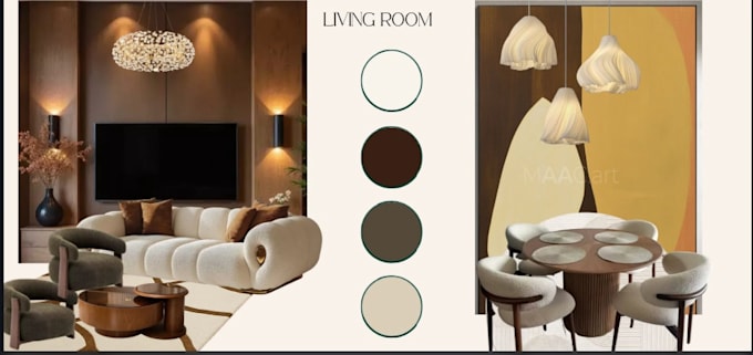 create a modern interior design moodboard for your space