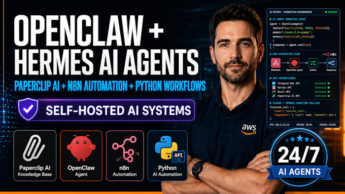 setup paperclip ai openclaw hermes agent n8n ai automation python ai automation