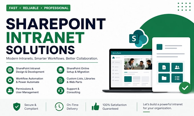 design and develop a custom sharepoint intranet with modern features