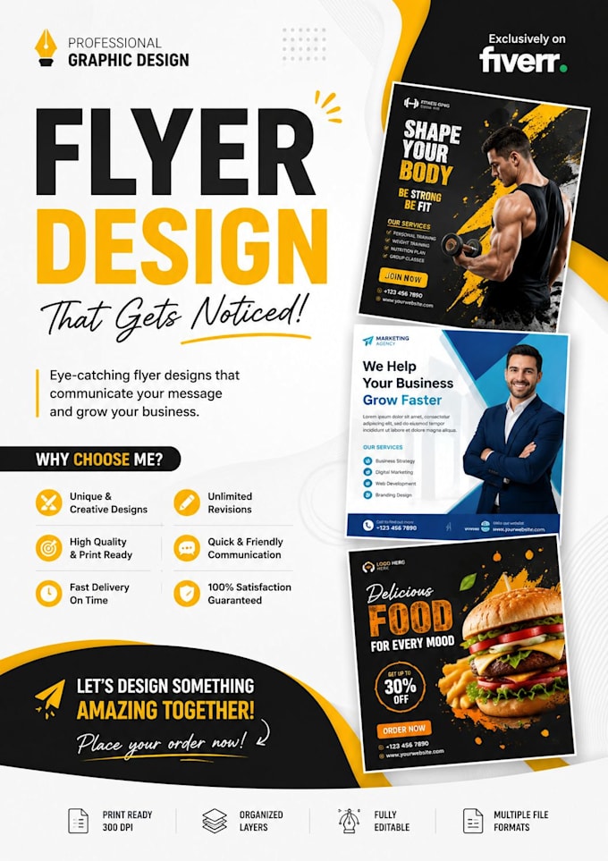 design professional flyer, poster or bronchure