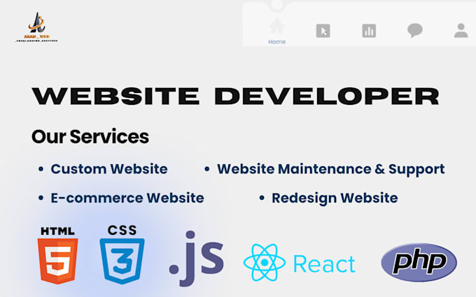 build custom website with HTML CSS javascript react PHP