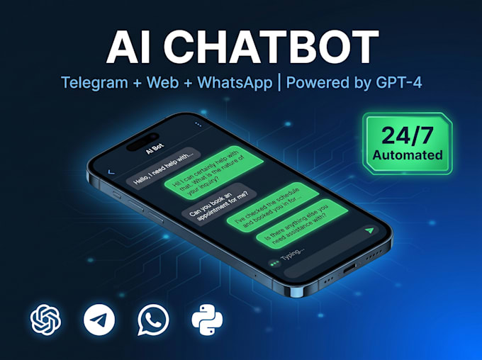 Build an ai chatbot for telegram, web or whatsapp using python and ...