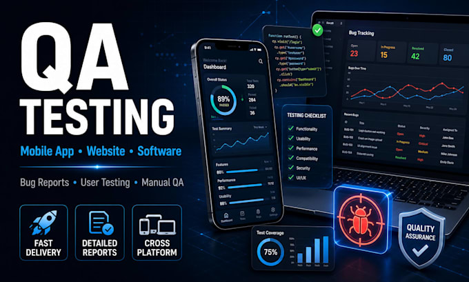do QA testing, mobile app testing, website testing and detailed bug reporting