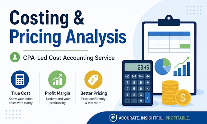 provide product or service costing and pricing review and analysis