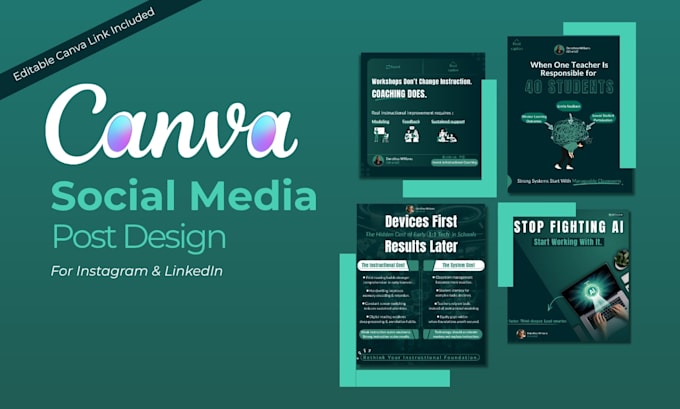 design scroll stopping canva instagram and linkedin posts