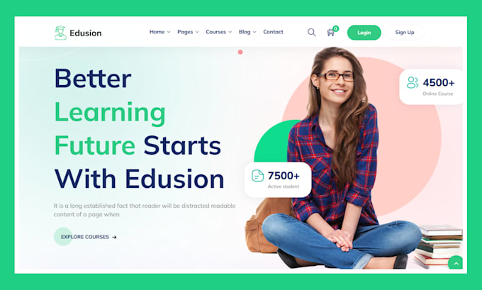 design lms website education website tutor lms online course site