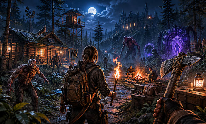 develop unity survival game, unity horror game, unity roguelike game in unity 3d