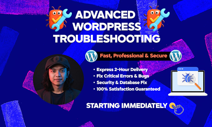 fix wordpress errors, elementor issues, and wp technical bugs