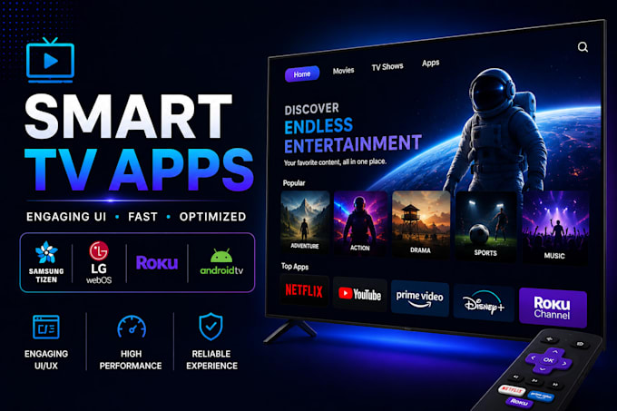 build scalable smart TV apps for samsung lg roku and android TV using react js