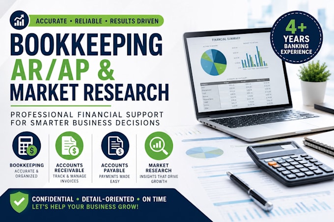 provide bookkeeping, ar ap management, and market research