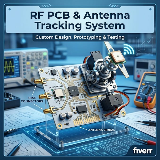 develop rf pcb with antenna tracking system