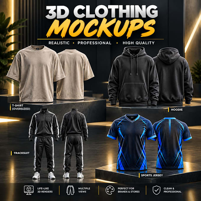 create realistic 3d clothing mockups for your brand