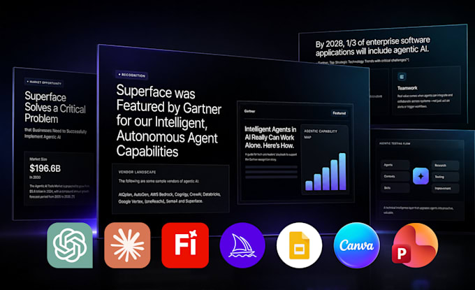 design an ai assembled pitch deck or b2b deck, finished by designer