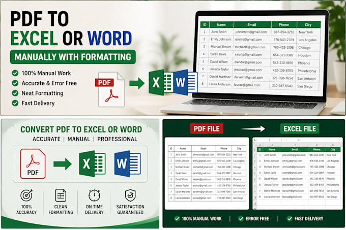 convert PDF to excel or word manually with formatting