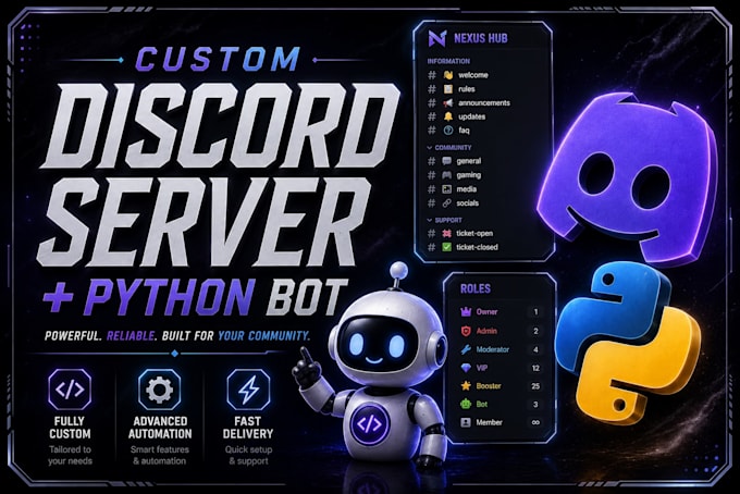 build a custom python discord bot and server setup, new or existing