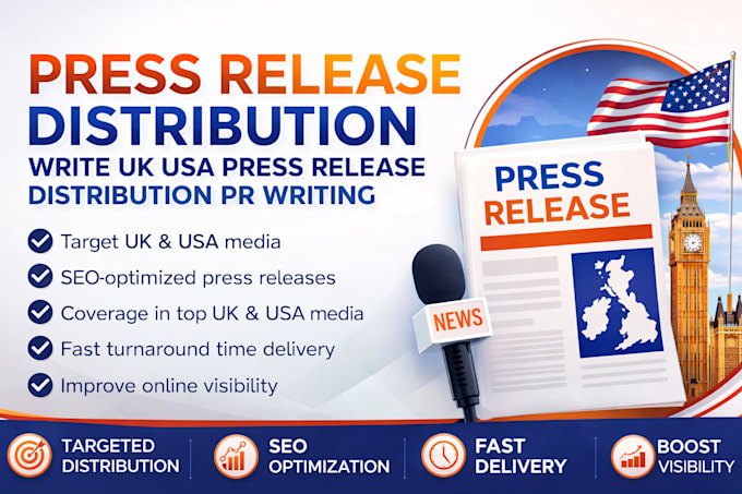 press release distribution write UK USA press release distribution PR writing