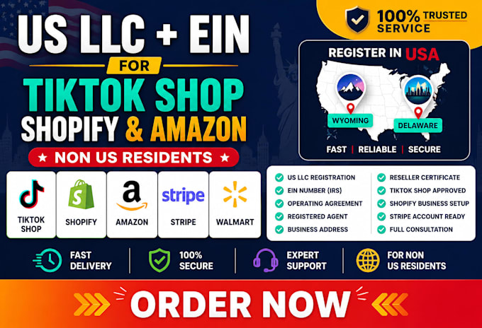 create wyoming llc and ein for tiktok shop shopify amazon