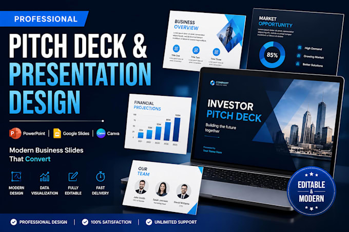 Design powerpoint presentation pitch deck and google slides by ...