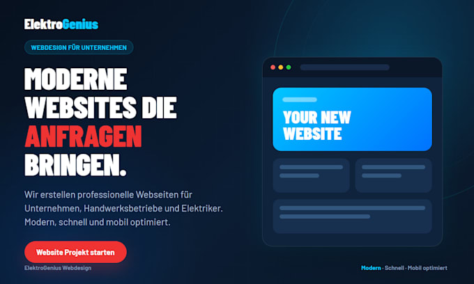 create a modern professional business website