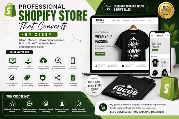create a professional shopify dropshipping store that converts sales