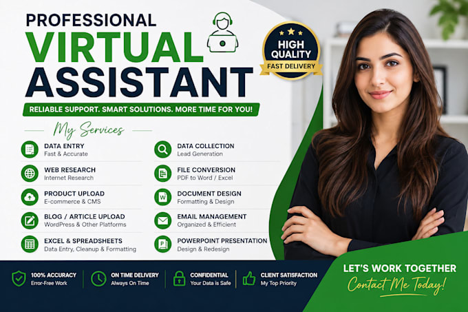 be your ecommerce virtual assistant, personal virtual assistant, VA