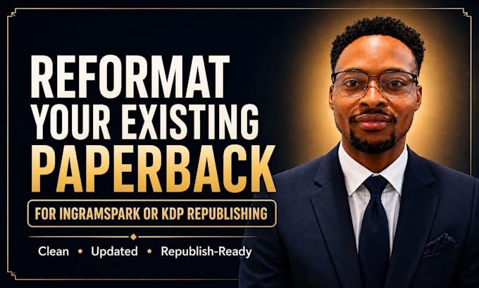 reformat your existing paperback for ingramspark or KDP republishing
