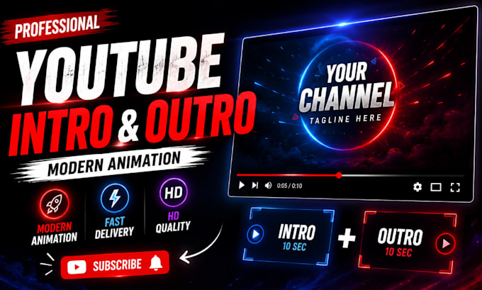create a professional youtube intro and outro