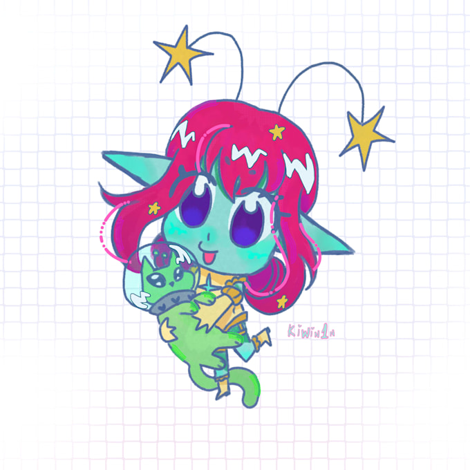 custom full render chibi illustration