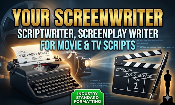be your screenwriter, scriptwriter, screenplay writer, movie tv scripts