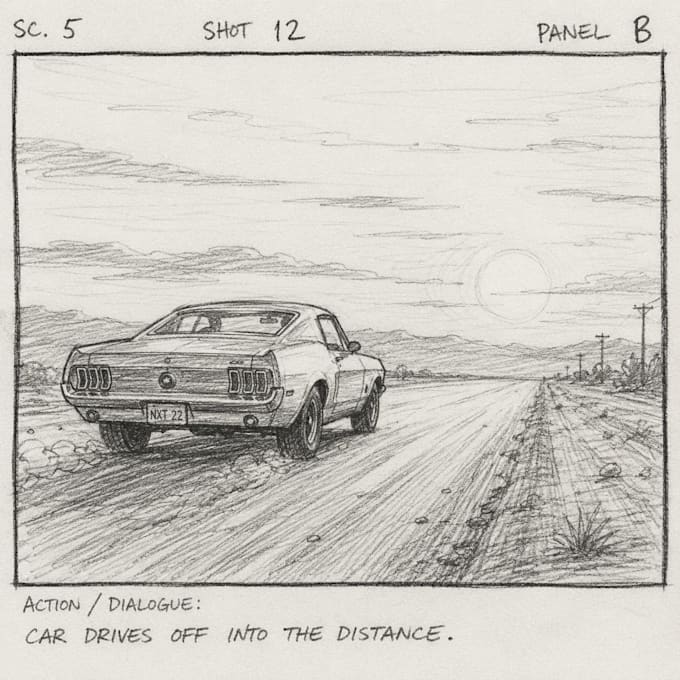 create cinematic storyboard art