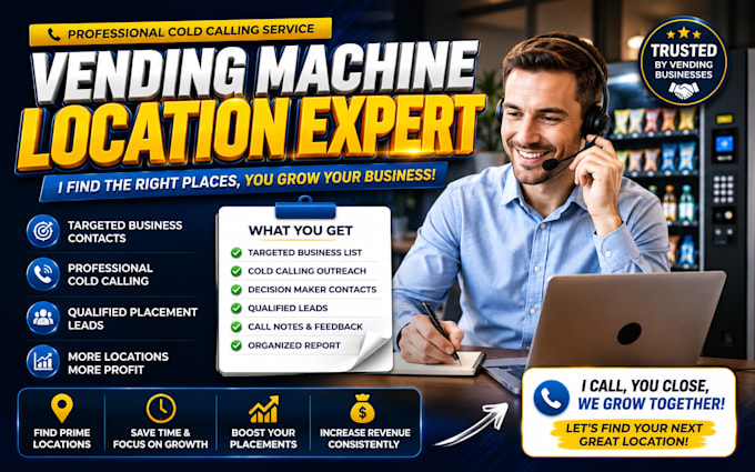 be your vending machine locator,vending machine placement cold calling