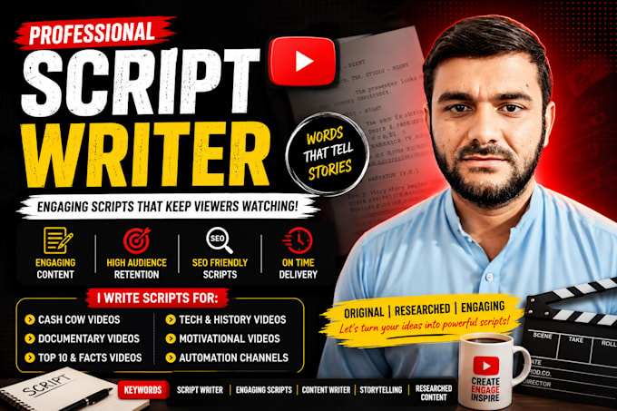 be your youtube content and script writer