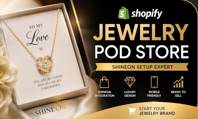 set up print on demand jewelry shopify store with shineon