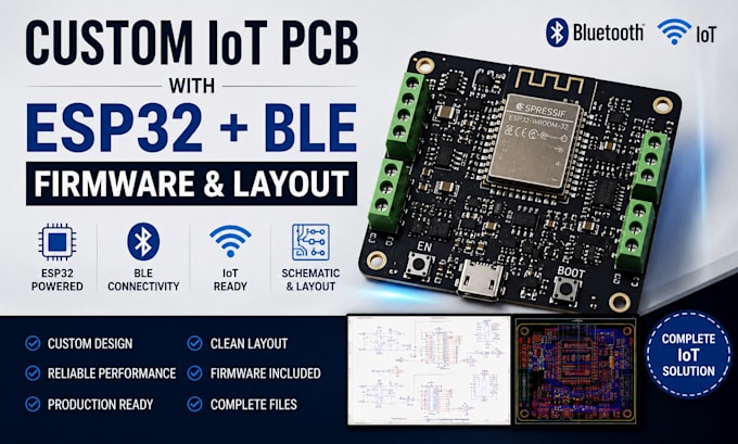 build custom iot pcb with esp32  ble firmware and layout