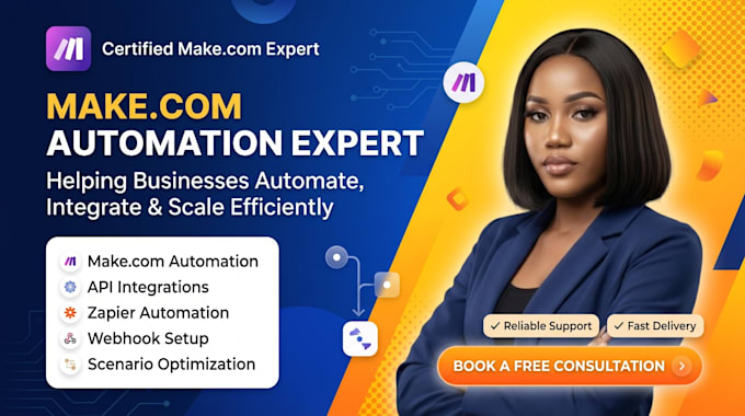 fix make automation made com setup make com scenerio and zapier expert