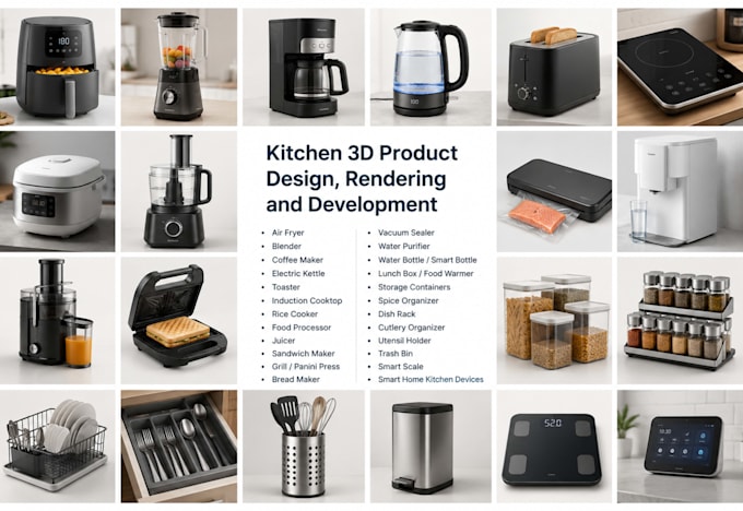 model 3d kitchen product design 3d cooking utensils prototype kitchen organizer