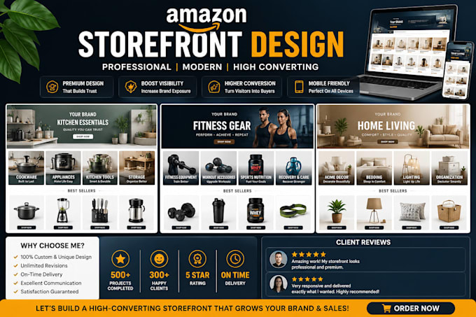 develop amazon brand store and storefront design for you product listing image