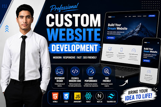 create a custom website development, frontend developer