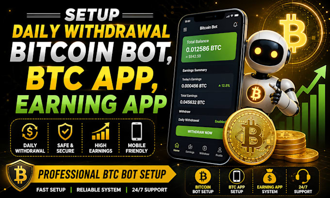 setup daily withdrawal bitcoin bot, btc app on your device