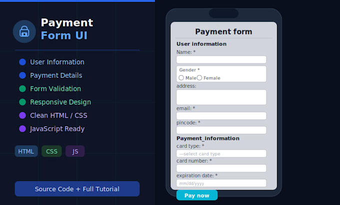 build a responsive website using HTML, CSS, and javascript