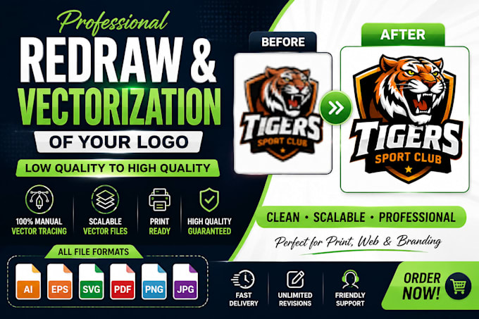 redraw, vectorize and recreate low quality logo