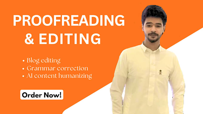 proofread, edit, and correct grammar for blogs, articles, and documents