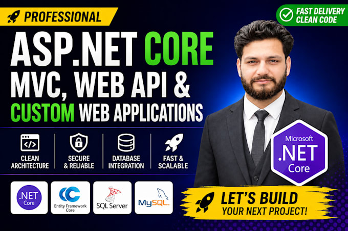 develop asp net core mvc,web API and custom web applications